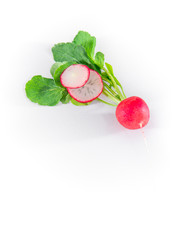 Raw radish isolated on white background