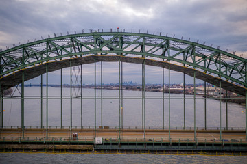 Aerial of Tacony Bridge New Jersey