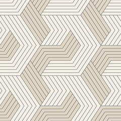 Vector seamless pattern. Seamless pattern with symmetric geometric lines. Repeating geometric tiles.