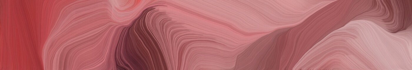 wide colored banner background with indian red, old mauve and tan color. elegant curvy swirl waves background illustration