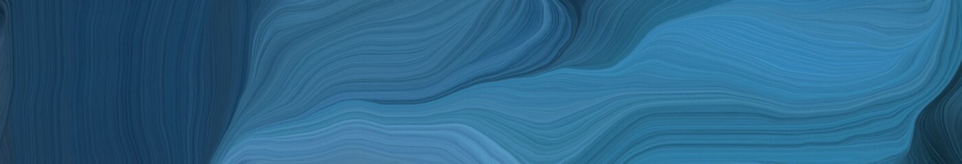 landscape banner with waves. curvy background illustration with teal blue, dark slate gray and very dark blue color