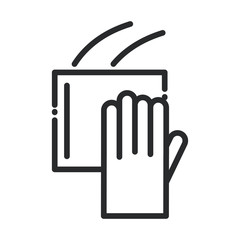 cleaning, rag and gloves supply hygiene domestic hygiene line style icon