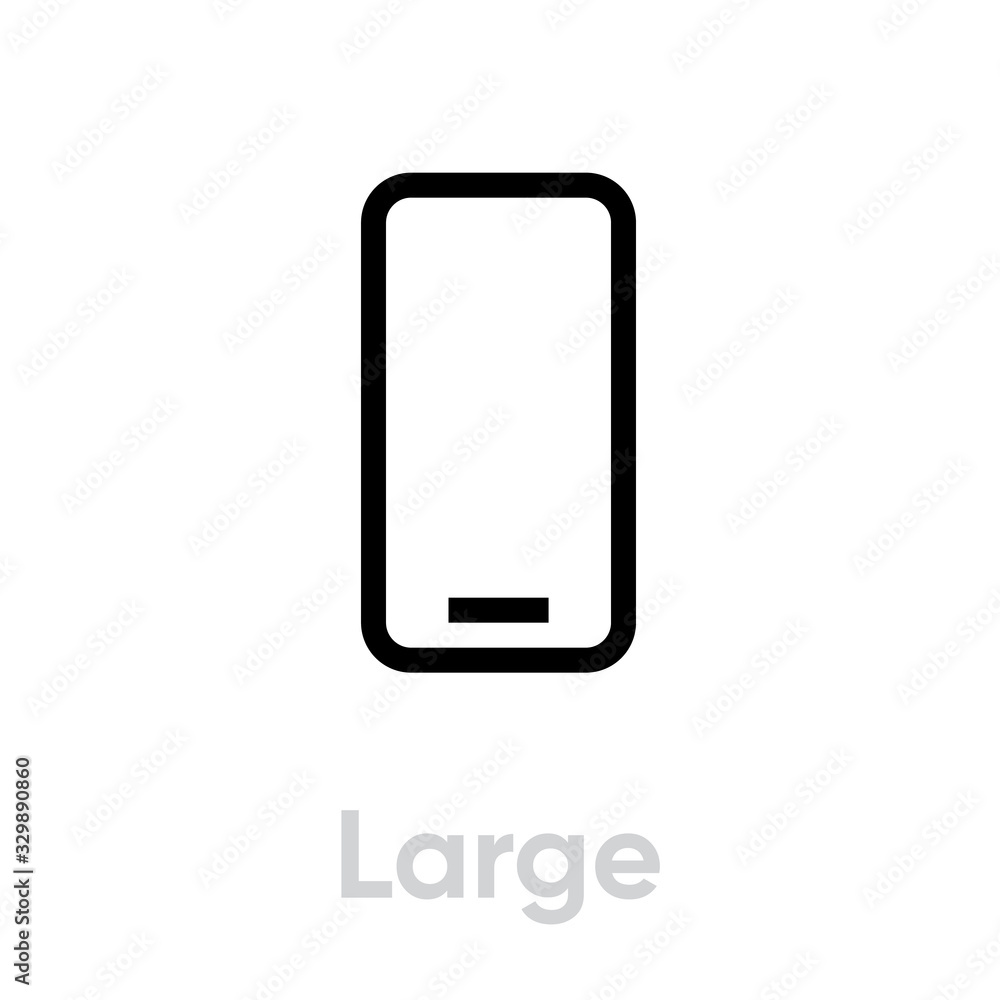 Wall mural tech specs large phone icon. editable line vector.