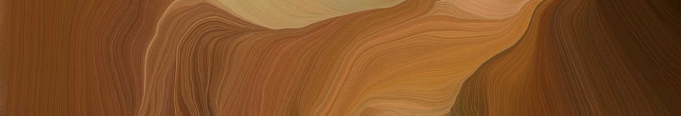wide colored banner with waves. elegant curvy swirl waves background design with brown, saddle brown and very dark red color