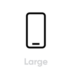 Tech specs large phone icon. Editable line vector.