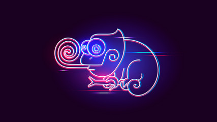 Neon Chameleon Abstract Background For Brochure, Banner © iaroslav_brylov