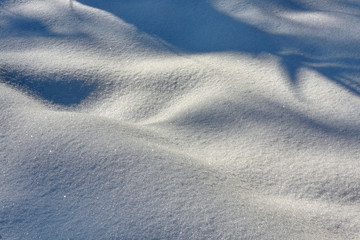 Beautiful snow background during sunny day