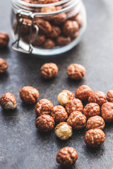 Hazelnuts with sugar icing.