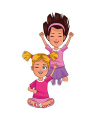 happy little girls avatars characters