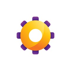 Gear icon for websites and apps,abstract color