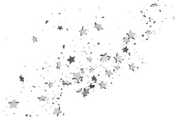 Silver volumetric star-confetti