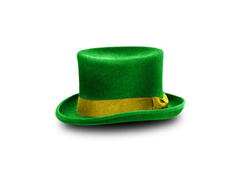 Green St. Patrick's Day hat isolated on white background.