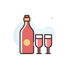 Drink Vector Icon Filled Outline Style Illustration.