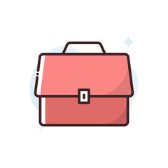 Briefcase Vector Icon Filled Outline Style Illustration.