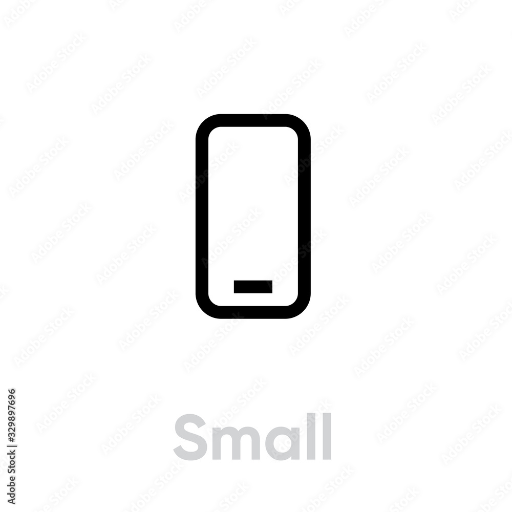 Wall mural tech specs small phone icon. editable line vector.