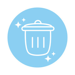 cleaning, trash can waste domestic hygiene block color style icon