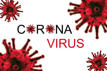 Corona virus attack concept, many red virus attack isolated on white background