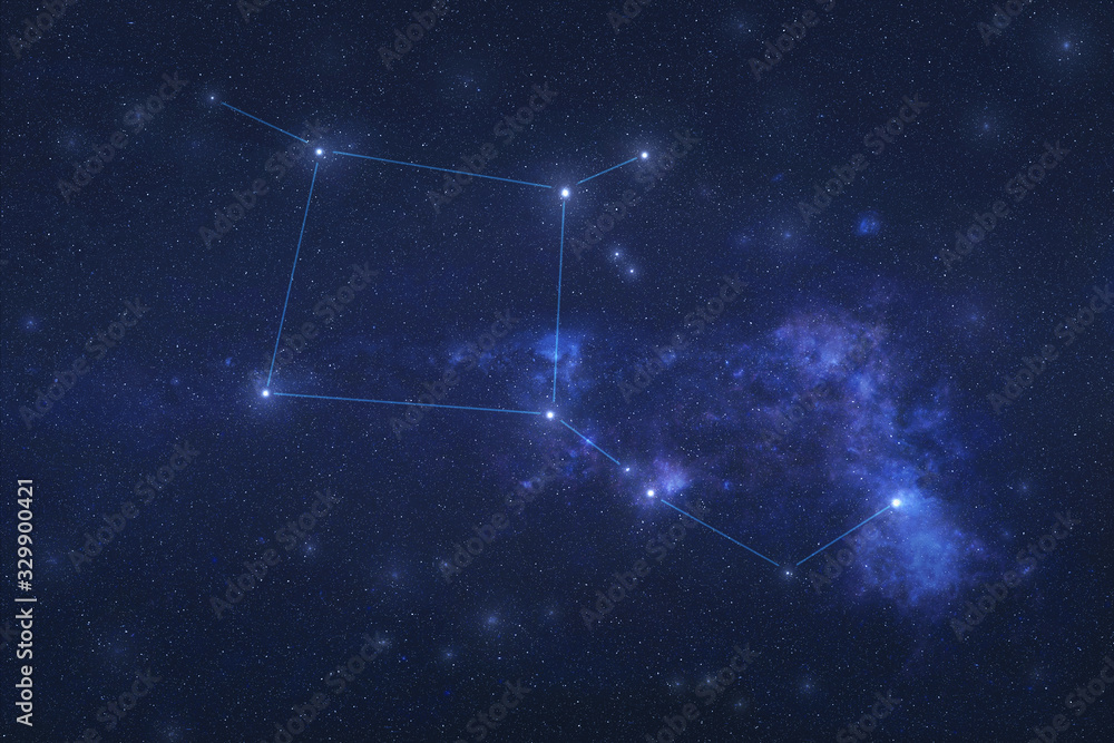 Wall mural pegasus constellation in outer space. pegas constellation stars with constellation lines.. elements 