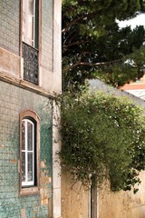 Old and colorful facade in Lisbon