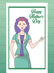 happy mothers day card with mom and lettering