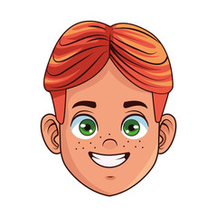 happy little boy head avatar character