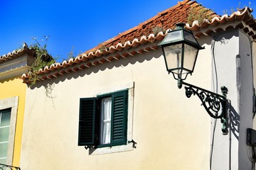 Old and colorful facade in Lisbon
