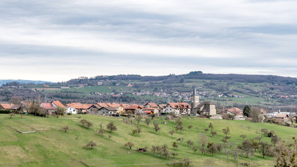 Fototapeta na wymiar panorama de Brens en Haute Savoie
