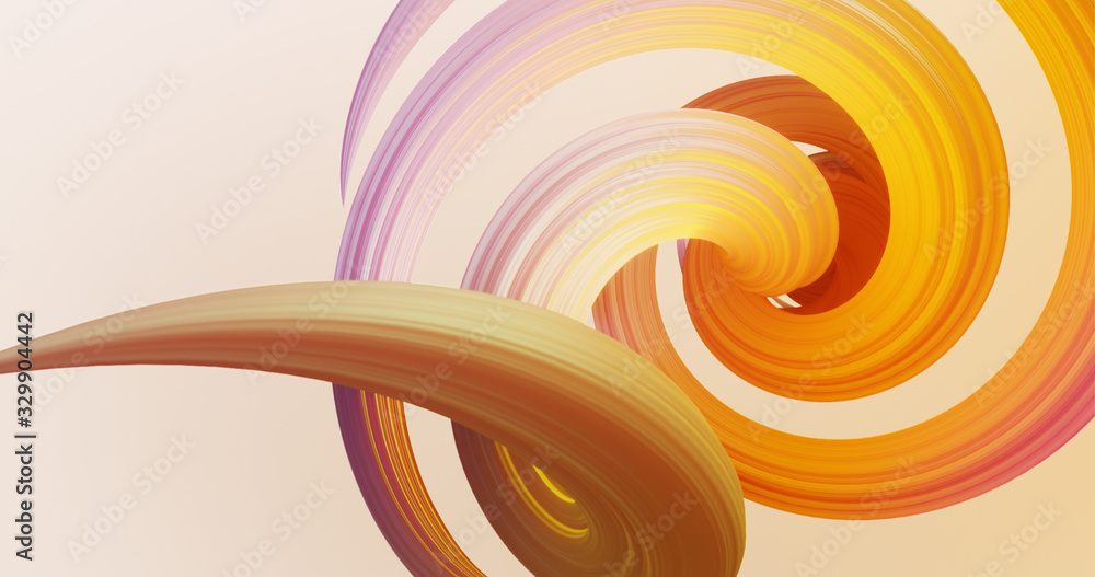 Aufkleber abstract colorful orange and pink pastel swirl, natural curve art background. curved and wavy patter