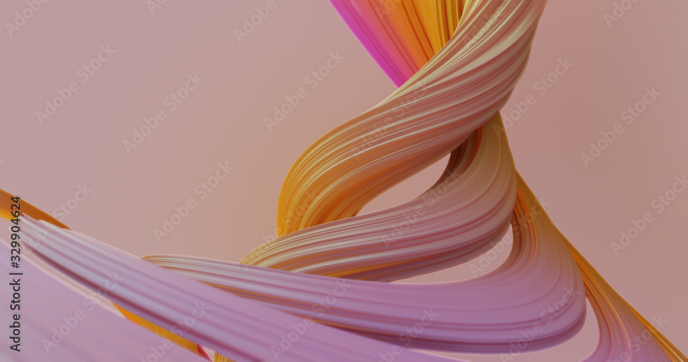 Aufkleber abstract colorful orange and pink pastel swirl, natural curve art background. curved and wavy patter