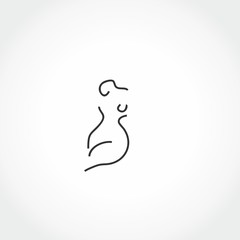 female shape line illustration vector logo design
