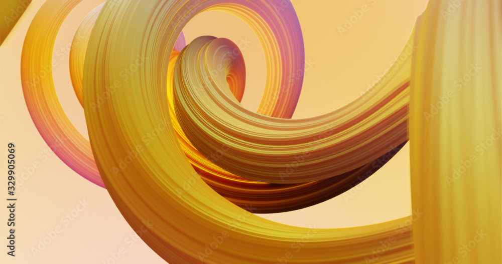Aufkleber abstract colorful orange and pink pastel swirl art background. curved and wavy pattern with candy te