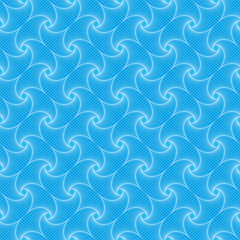 Blue geometric seamless pattern with rotation squares. Tileable vector background.