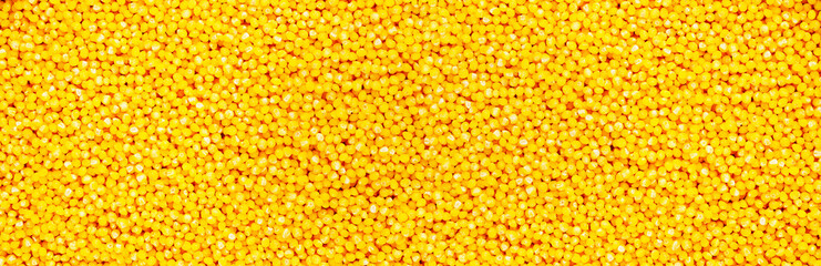 Millet grain background and texture. Panorama. Banner.