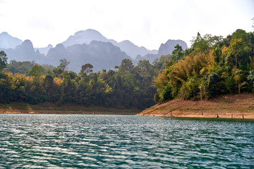 Khao SOK national Park is nature reserve in South of Thailand with dense untouched jungles, limestone karst formations, an artificial lake Cheo LAN Surat Thani. beautiful sunny day. February 26, 2020