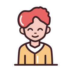 Obraz premium avatar male man portrait cartoon character line and fill style icon