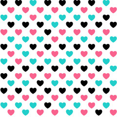Abstract Seamless Pattern Background witj Love Heart Symbol. Vector Illustration