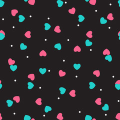 Abstract Seamless Pattern Background witj Love Heart Symbol. Vector Illustration