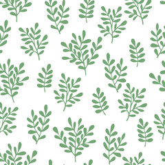 Vector seamless floral pattern with hand drawn small branches. Cute simple design for wallpaper, fabric, textile, wrapping paper