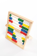 colorful abacus on the white background