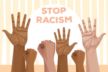 interracial hands stop racism campaign