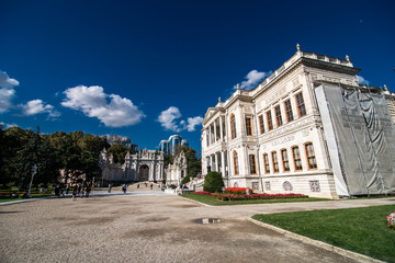 Fototapeta na wymiar Istanbul, Turkey - October, 2019: Dolmabahce Palace in Istanbul, Turkey
