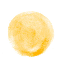 Yellow watercolor circle brush background