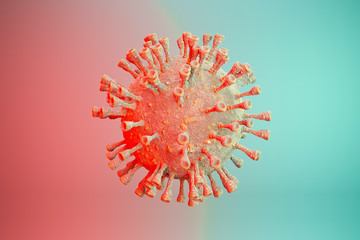 Coronavirus 2019-ncov flu infection 3D medical illustration. Coronavirus 3d rendering. Illustration...