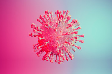 Coronavirus 2019-ncov flu infection 3D medical illustration. Coronavirus 3d rendering. Illustration...