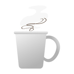 Isolated mug with steam