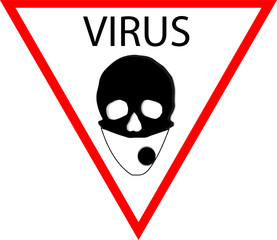 Warning medical symbol caution dangerous virus