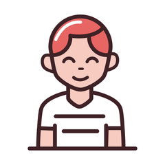 avatar male man portrait cartoon character line and fill style icon
