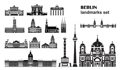 Obraz premium Set of Berlin landmarks