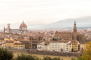 Fototapeta na wymiar Awesome Cityscapes from Piazzale Michelangelo Lookout in Florence, Italy.