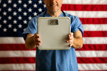 Health: Doctor Holds Traditional Scale